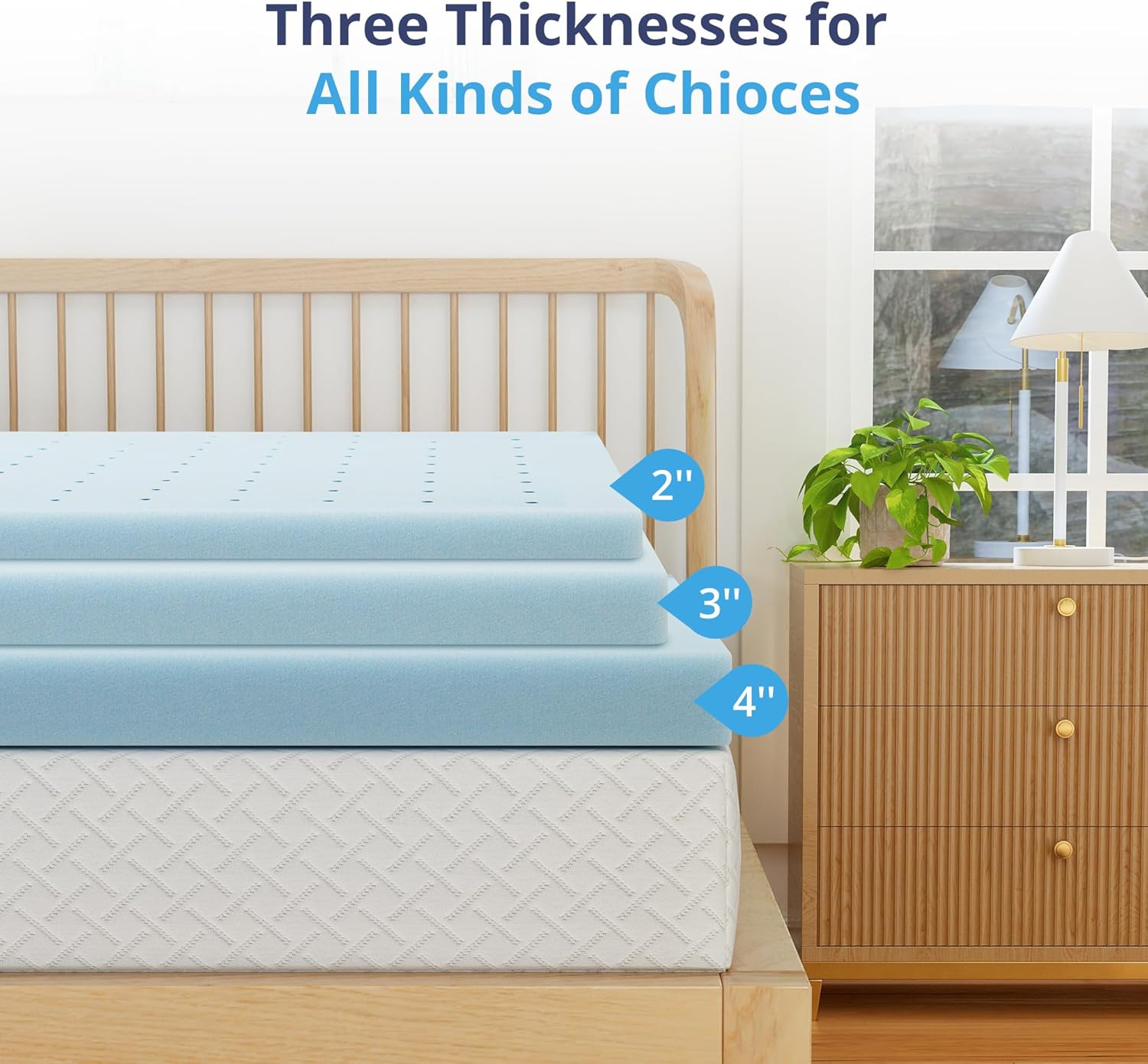 EGOHOME 2 Inch Twin Memory Foam Mattress Topper- Cooling Gel Infused