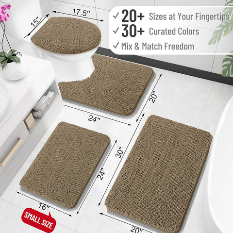 OLANLY Bathroom Rugs 32x20, Extra Soft Absorbent Chenille Bath Rugs