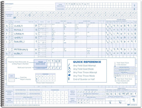 Score It Right Basketball Scorebook – 16-Player Men’s and Women’s Basketball Score Keeping Book – Basketball Game Score Book for Individual and Team Stats – 9.25 x 12-inch Hardcover Book
