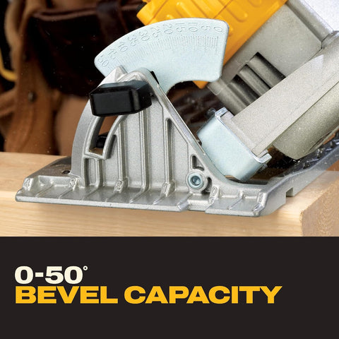 DEWALT 20V MAX Circular Saw, Cordless Sidewinder Style Portable, 6-1/2-Inch Blade, 5150 RPM, 0-50 Degree Bevel Capability, Battery Not Included (DCS391B)