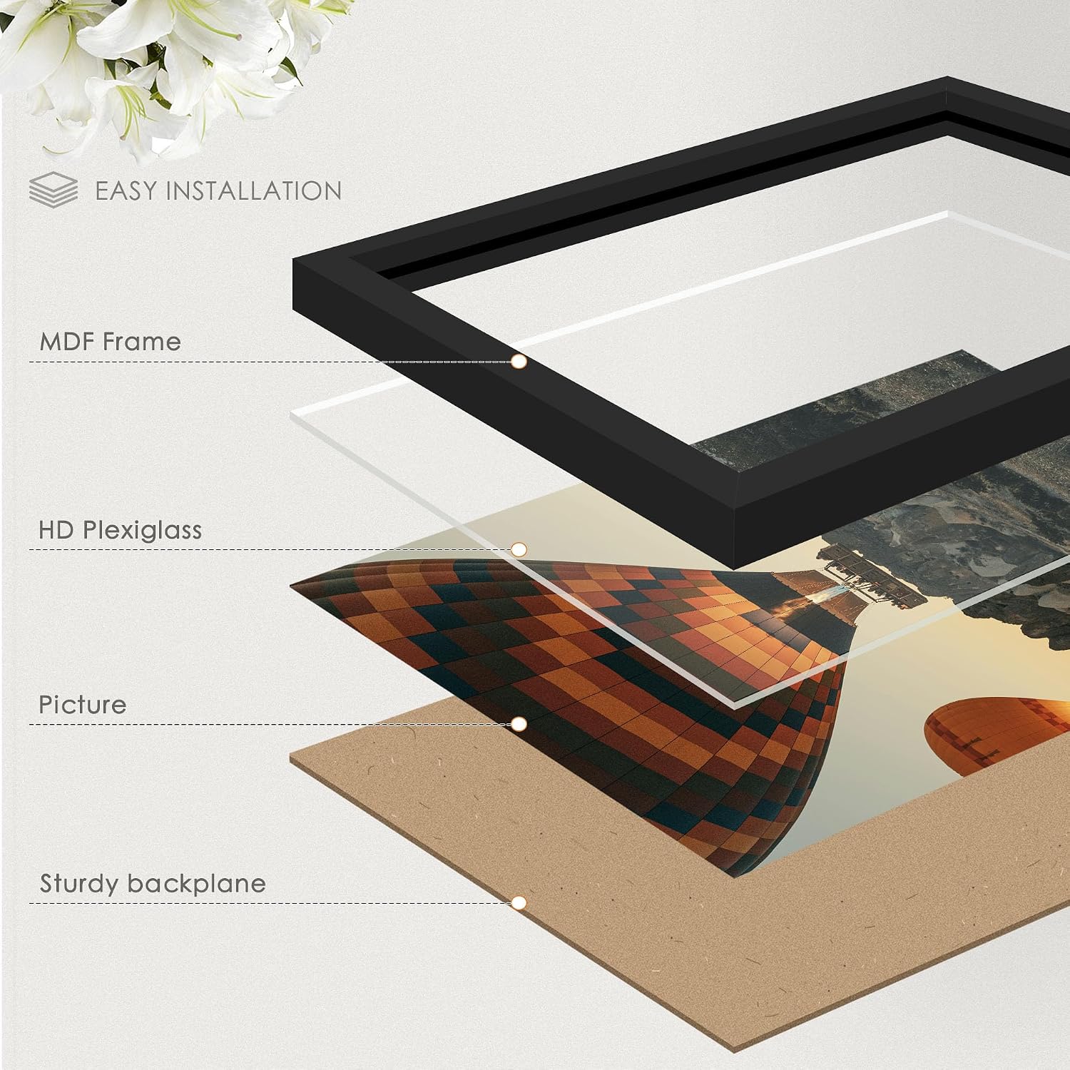 A2 Picture Frame Black, 16.5x23.4 Poster Frame, Wall Mount, 1 Pack