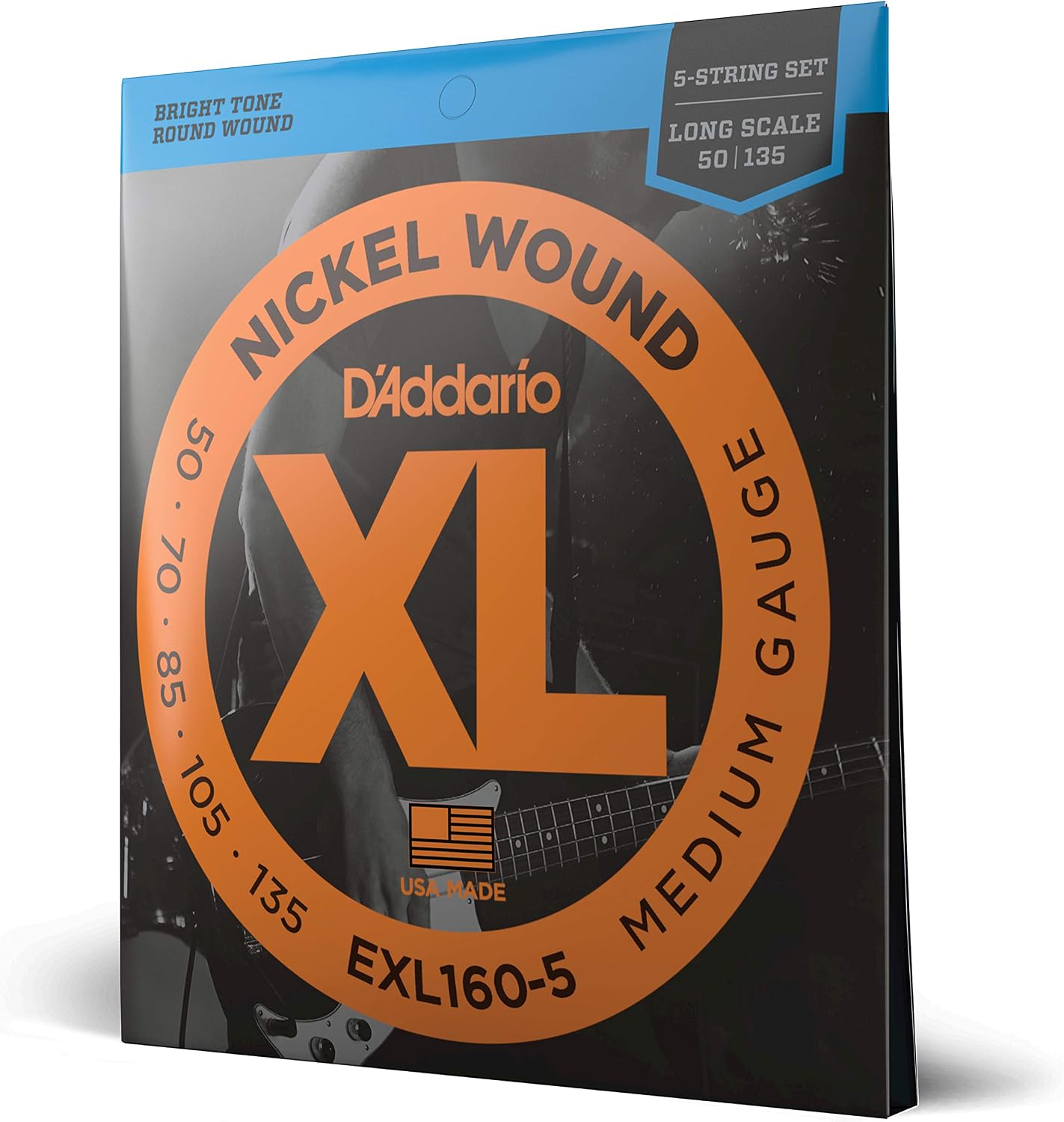 D'Addario XL Nickel Bass Guitar Strings 50-135, 5-String Set