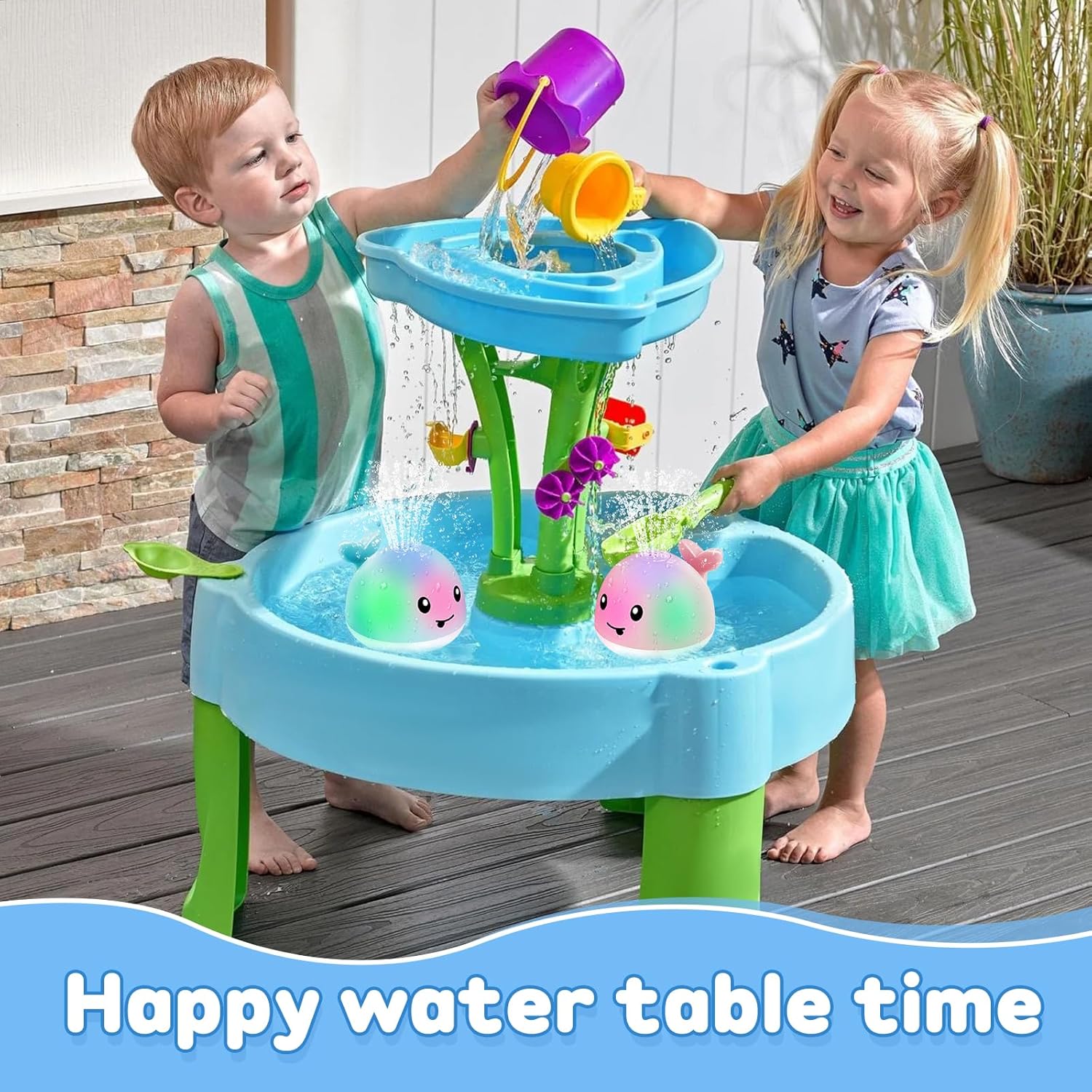 ANGGIKO Baby Girl Bath Toys, Light Up Whale Pool Water Toy for Toddler Baby