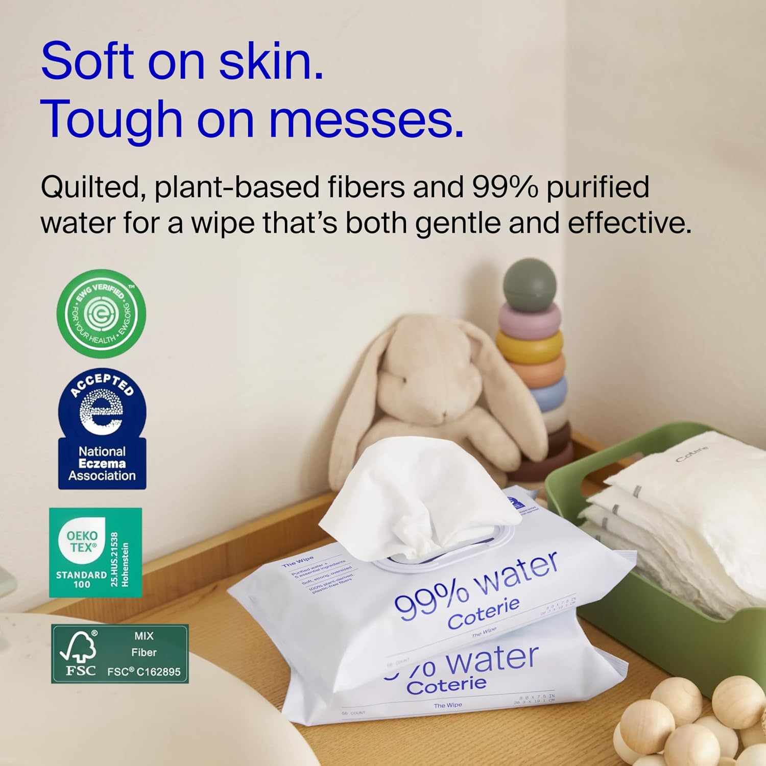 Coterie Baby Wipes for Sensitive Skin, 8-Pack (448 Count)