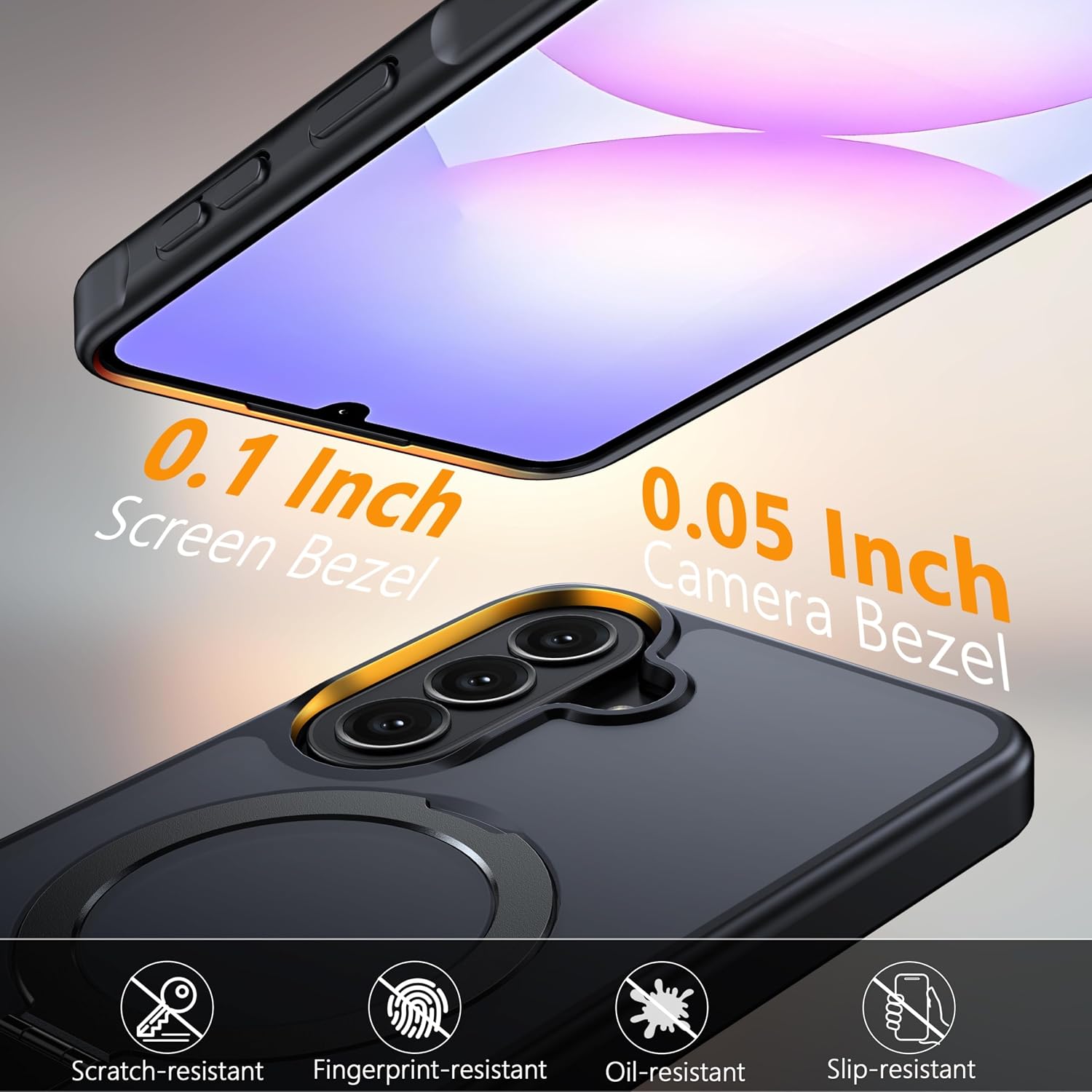 Oterkin Magnetic Case for Samsung Galaxy A37/A36/A56 5G with Stand, Black