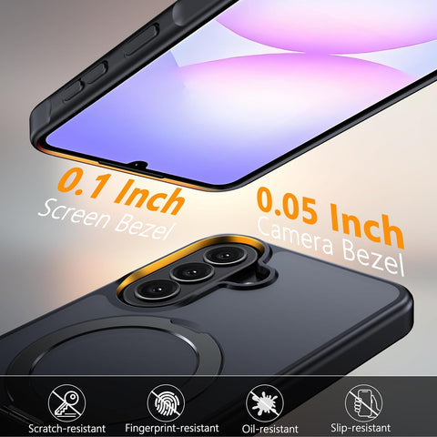 Oterkin Magnetic Case for Samsung Galaxy A37/A36/A56 5G with Stand, Black