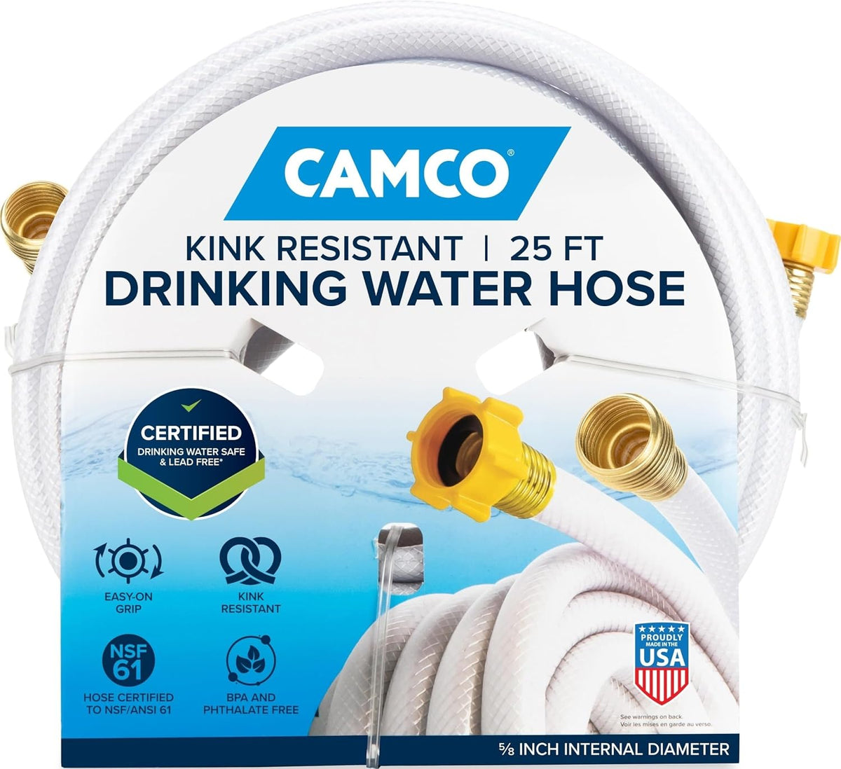 Camco TastePURE 25-Ft RV Drinking Water Hose - Made in the USA