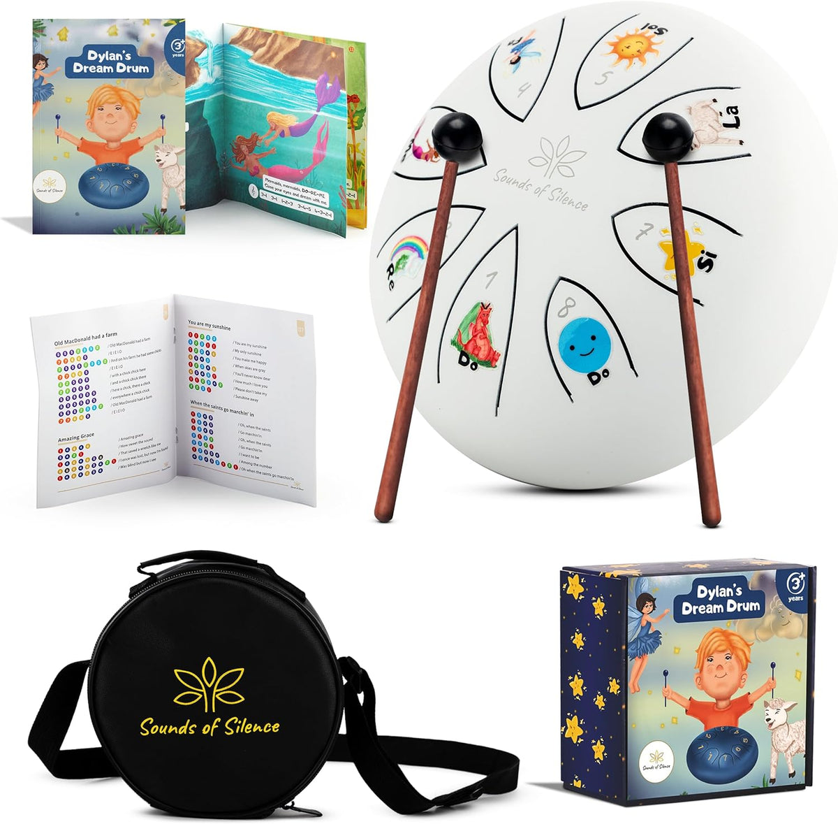 Sounds Of Silence Steel Tongue Drum for Kids with Storybook and Songbook