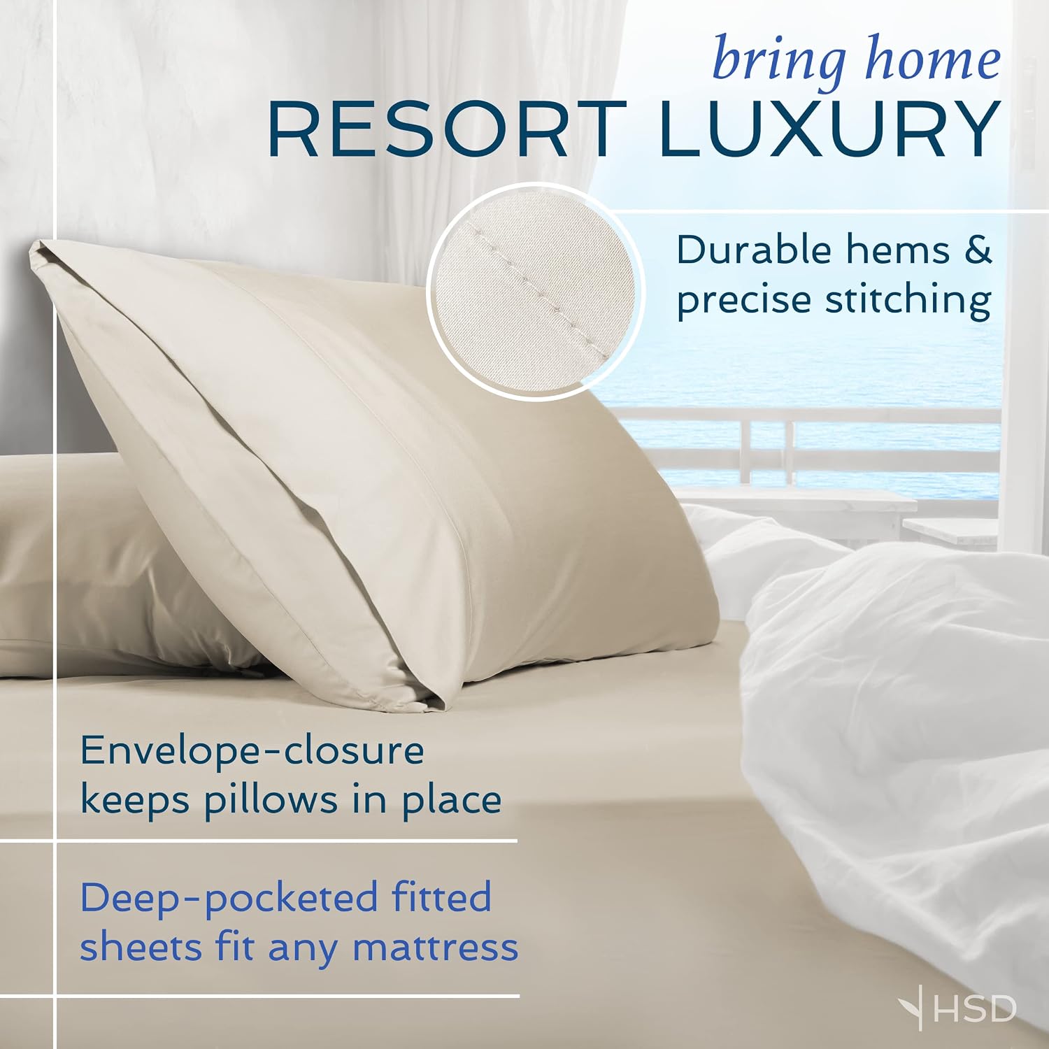 Hotel Sheets Direct 3 Piece Bed Sheet Set Twin Size, 100% Viscose Derived from Bamboo Sheets Set with 1 Pillowcase, Cooling & Breathable Luxury Bedding, Moisture-Wicking & Silky Soft Texture, White