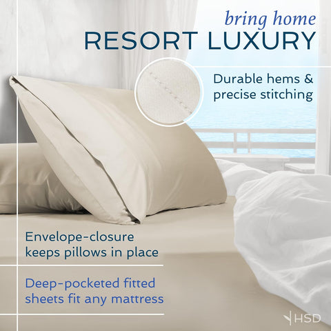 Hotel Sheets Direct 3 Piece Bed Sheet Set Twin Size, 100% Viscose Derived from Bamboo Sheets Set with 1 Pillowcase, Cooling & Breathable Luxury Bedding, Moisture-Wicking & Silky Soft Texture, White