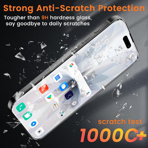 Lesakit 4 Pack Privacy Screen Protector for iPhone 17 6.3-Inch with 4 Pack Camera Lens Protector, Anti Spy Tempered Glass Film 9H Hardness Bubble Free Case Friendly