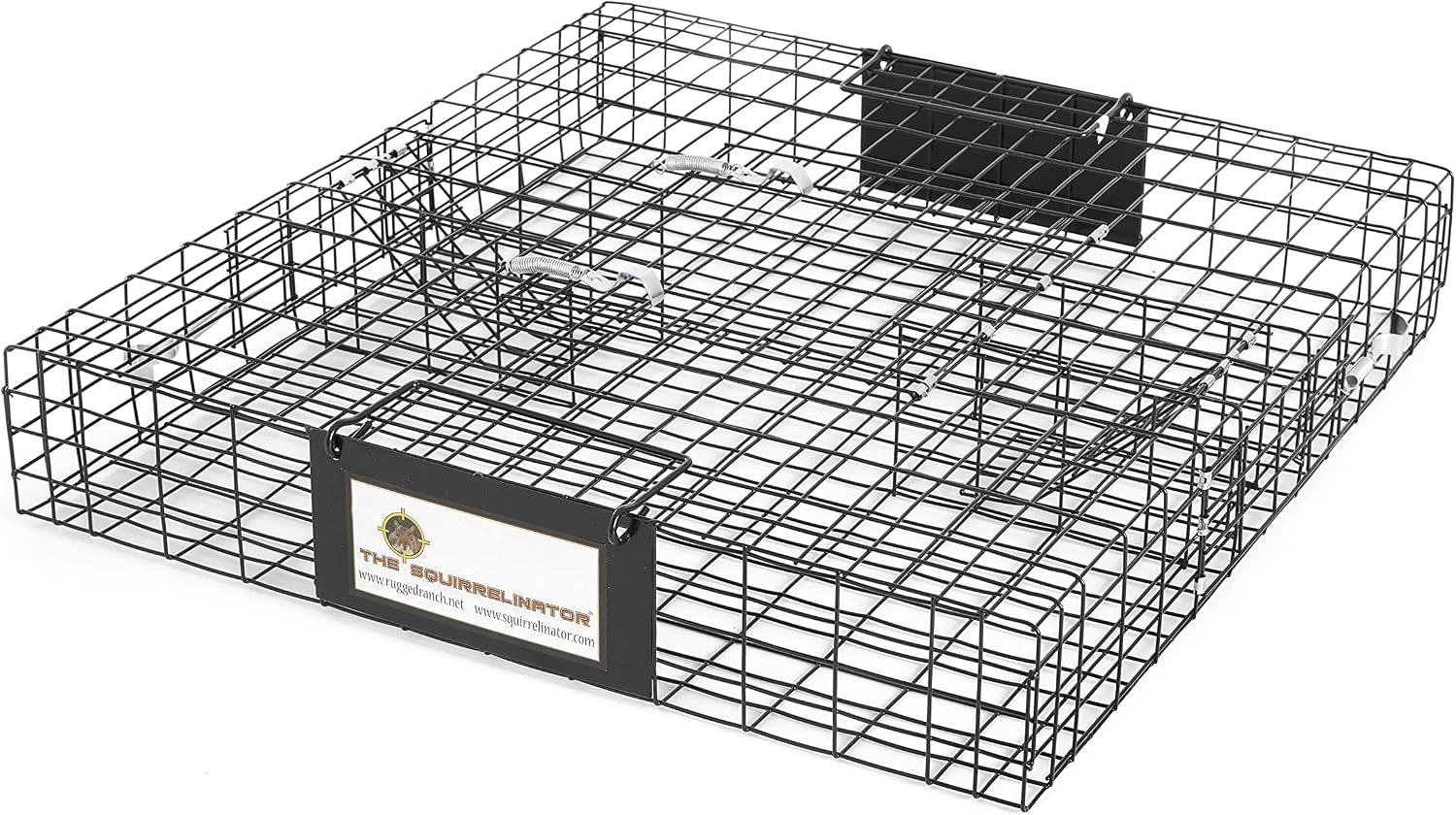 Rugged Ranch 4‑Pack Squirrelinator Multi‑Catch Squirrel Trap with Basin, Wire Cage, 25"x15"x6.5" Each - Live Catch‑and‑Release, 2‑Door Humane Rodent Control, No‑Poison Outdoor Use