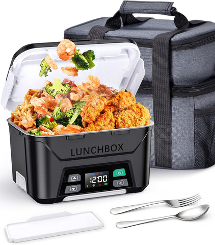 Docusvect Cordless Electric Lunch Box for Adults 1.3L with Schedule Heating