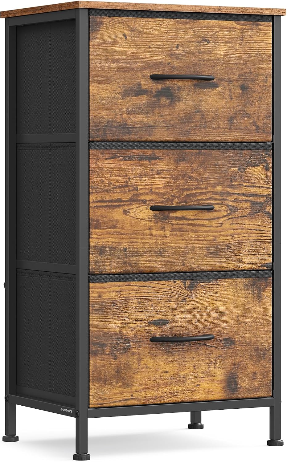 SONGMICS Dresser for Bedroom, Small Dresser with 3 Fabric Drawers