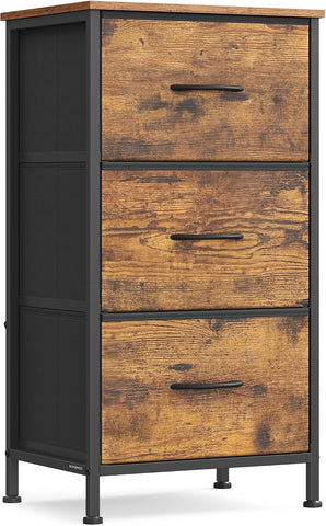 SONGMICS Dresser for Bedroom, Small Dresser with 3 Fabric Drawers