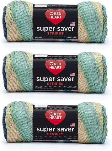 Red Heart Super Saver Yarn, Sutherland Stripe 3 Pack