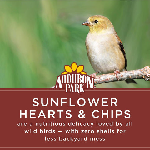 Audubon Park Sunflower Hearts & Chips Wild Bird Food, No Mess Sunflower Seeds for Birds, 5-Pound Bag (Pack of 4)