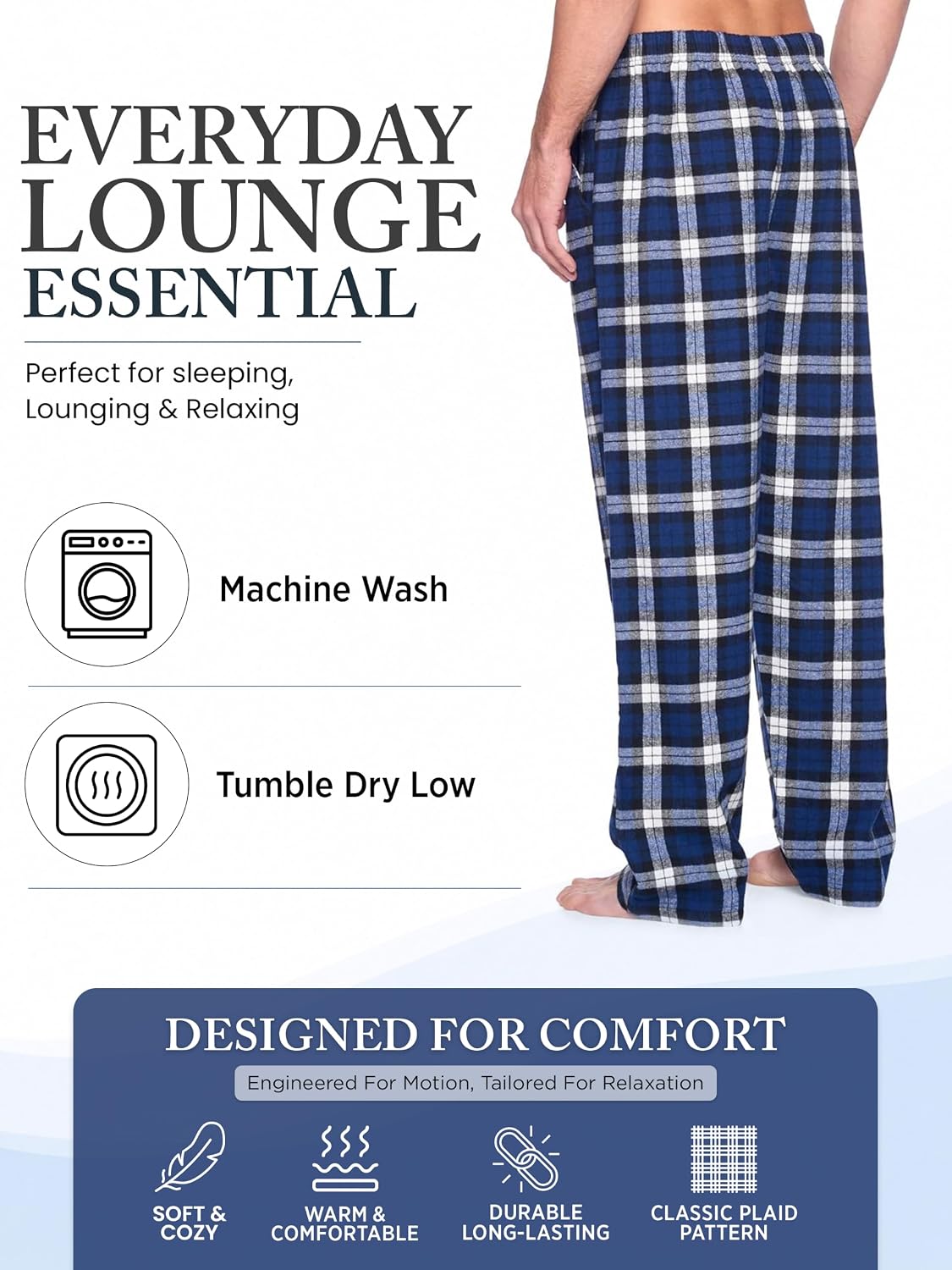 Ashford & Brooks Mens Super Soft Flannel Plaid Pajama Sleep Pants