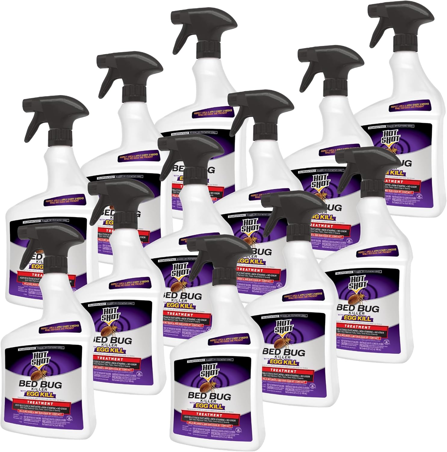 Hot Shot Bed Bug Killer Ready-To-Use Spray 32 Ounces, 12 Pack