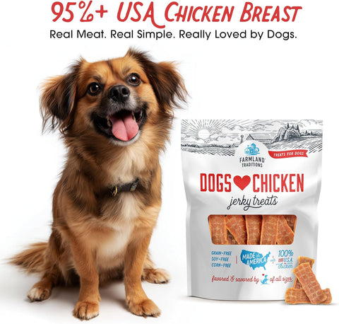 Farmland Traditions Filler Free Dogs Love Chicken Premium Jerky Treats for Dogs, 3 lb. Bag