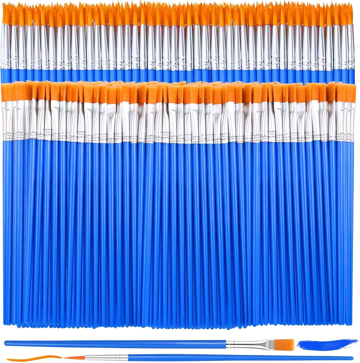 240 Pcs Mini Paint Brushes Bulk, Flat and Fine Tip Small Paint Brushes