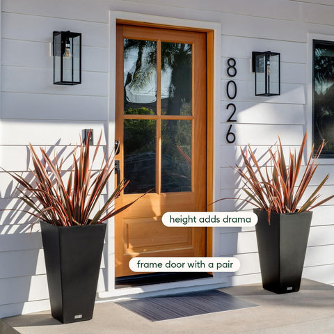 Veradek Pure Series Taper Planter - Tall Tapered Outdoor Planter with Shelf