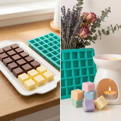 2-Pack Caramel Candy Molds - 80 Cavity Square Silicone Molds for Chocolate, Truffles, Gummy, Ganache, Jelly, Ice Cubes & Hard Candy
