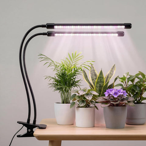Bloom Lume LED Grow Lights for Indoor Plants Full Spectrum 6000K - Plant Grow Lights Indoor Features Multi Mode Color Spectrums (Red, White & Blue), Dimmable, Auto Timer, Clip on Gooseneck Plant Lamp