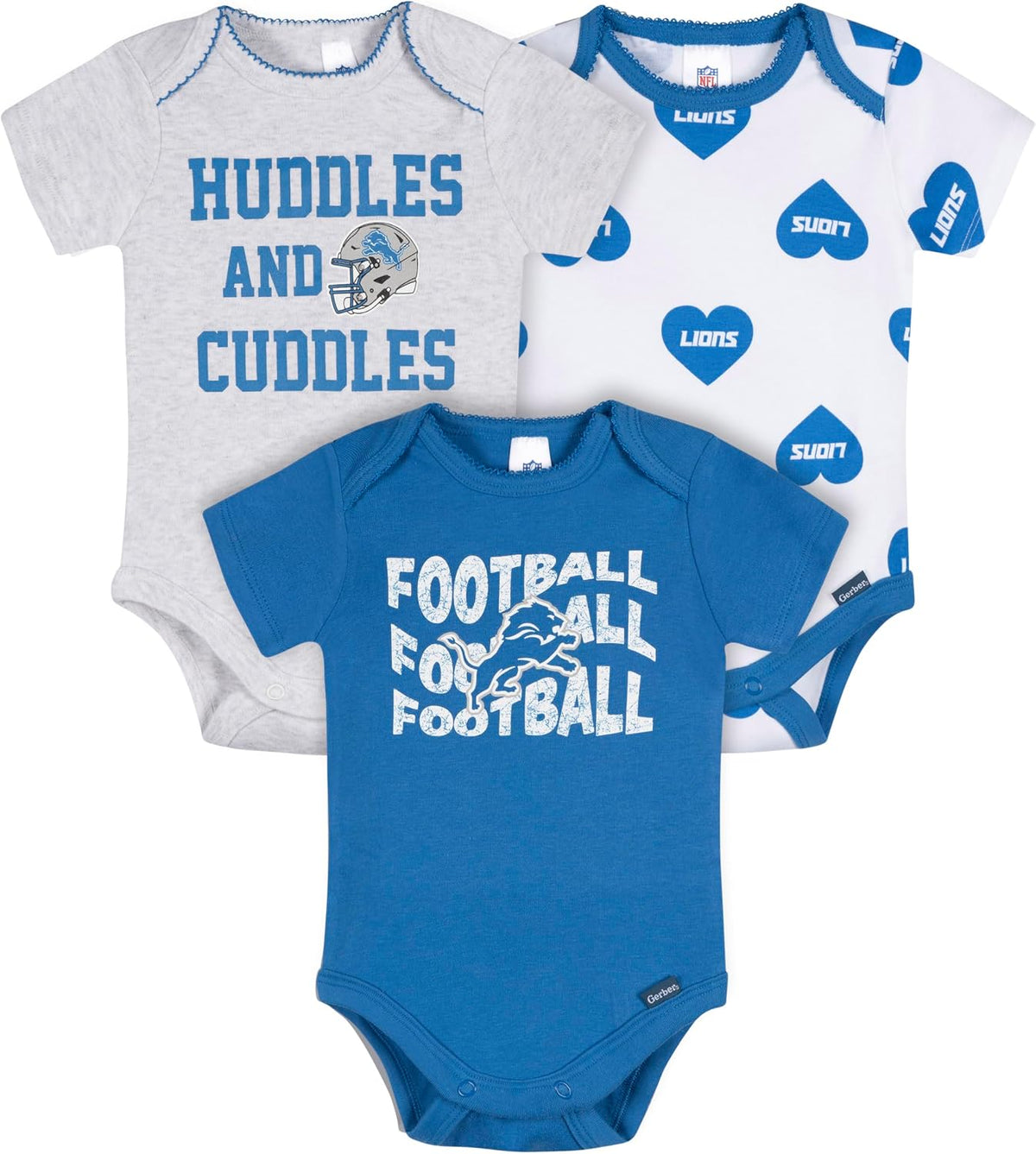 Gerber NFL Baby Girls 3-Pack Onesie Bodysuit