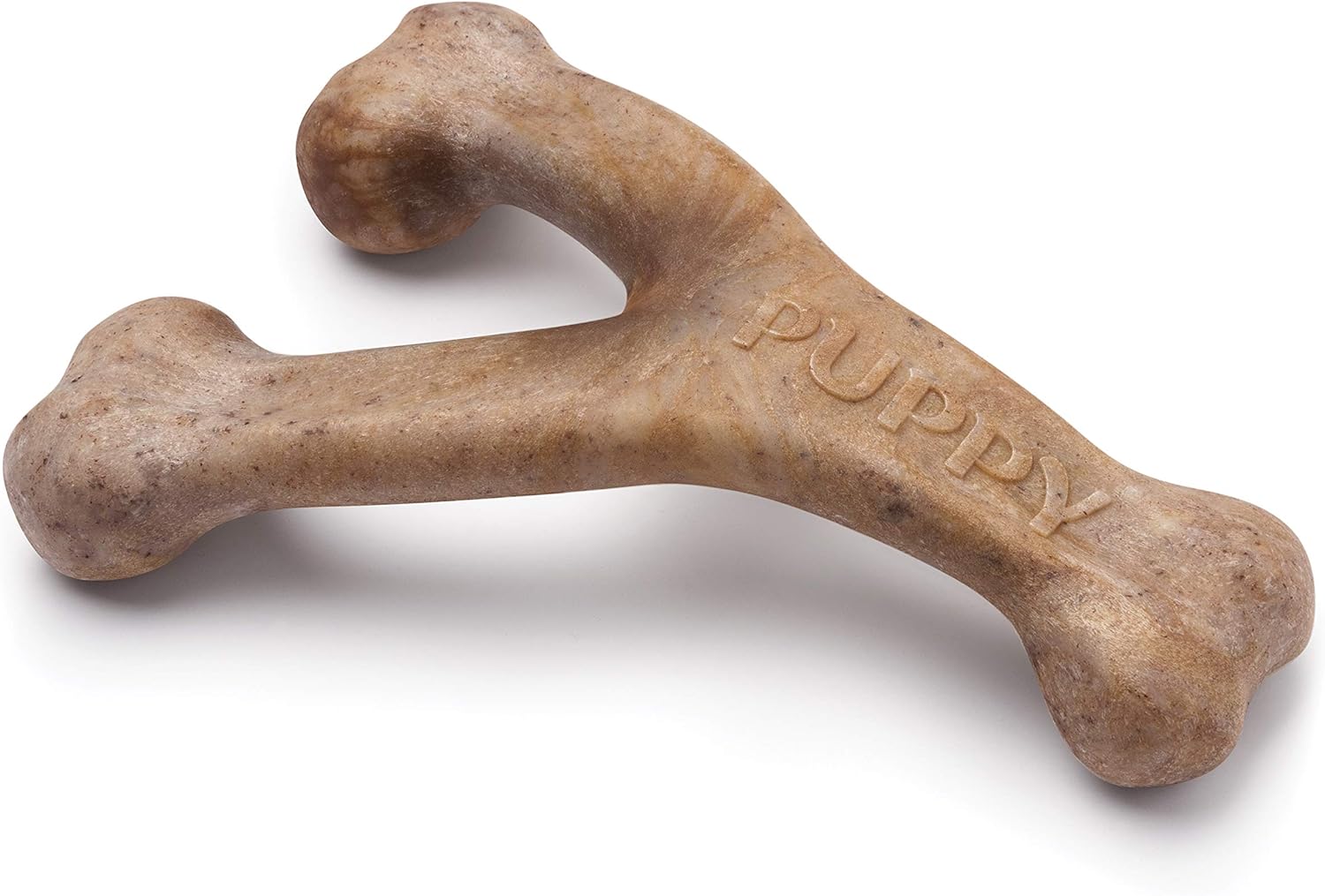 Benebone Puppy Wishbone Dog Chew Toy for Gentle Chewers, Real Bacon, Medium