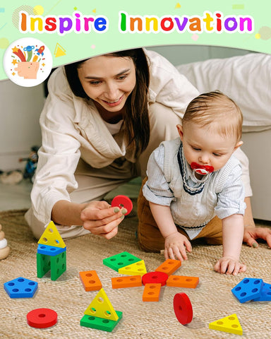 Montessori Sensory Toys for 1 2 Year Old Boy Girl Gifts, Puzzle for Toddler