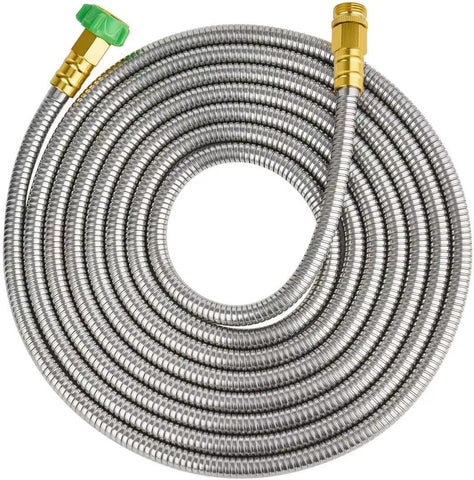 SKYWARD 20ft Stainless Steel Garden Hose, Leakproof, No Kink,F/M Connector