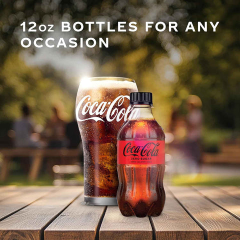 Coca-Cola Zero Sugar Soda Soft Drink Bottles, 12 fl oz, 8 Pack