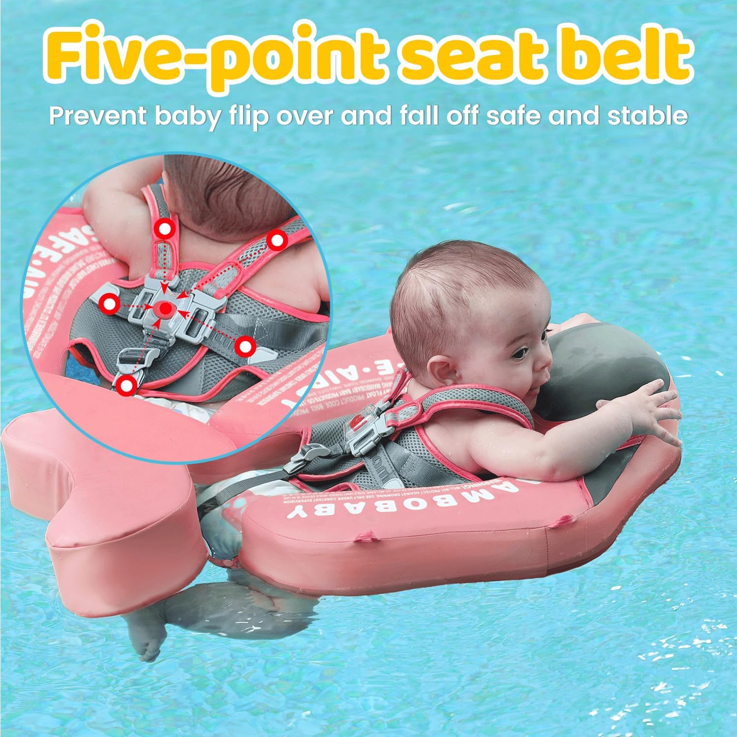 Mambobaby Float with Canopy, UPF 50+ Baby Swim Float