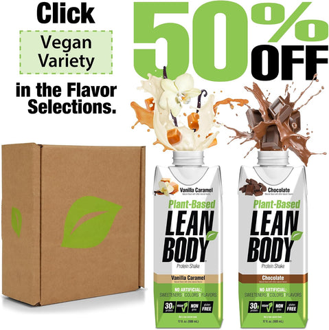 Lean Body Ready-to-Drink, Plant-Based Vegan Vanilla Caramel Protein Shake, 30g Protein, No Artificial Flavors, Sweeteners or Colors, Non GMO, Gluten Free, Premium Pea & Rice Blend (Pack of 12)