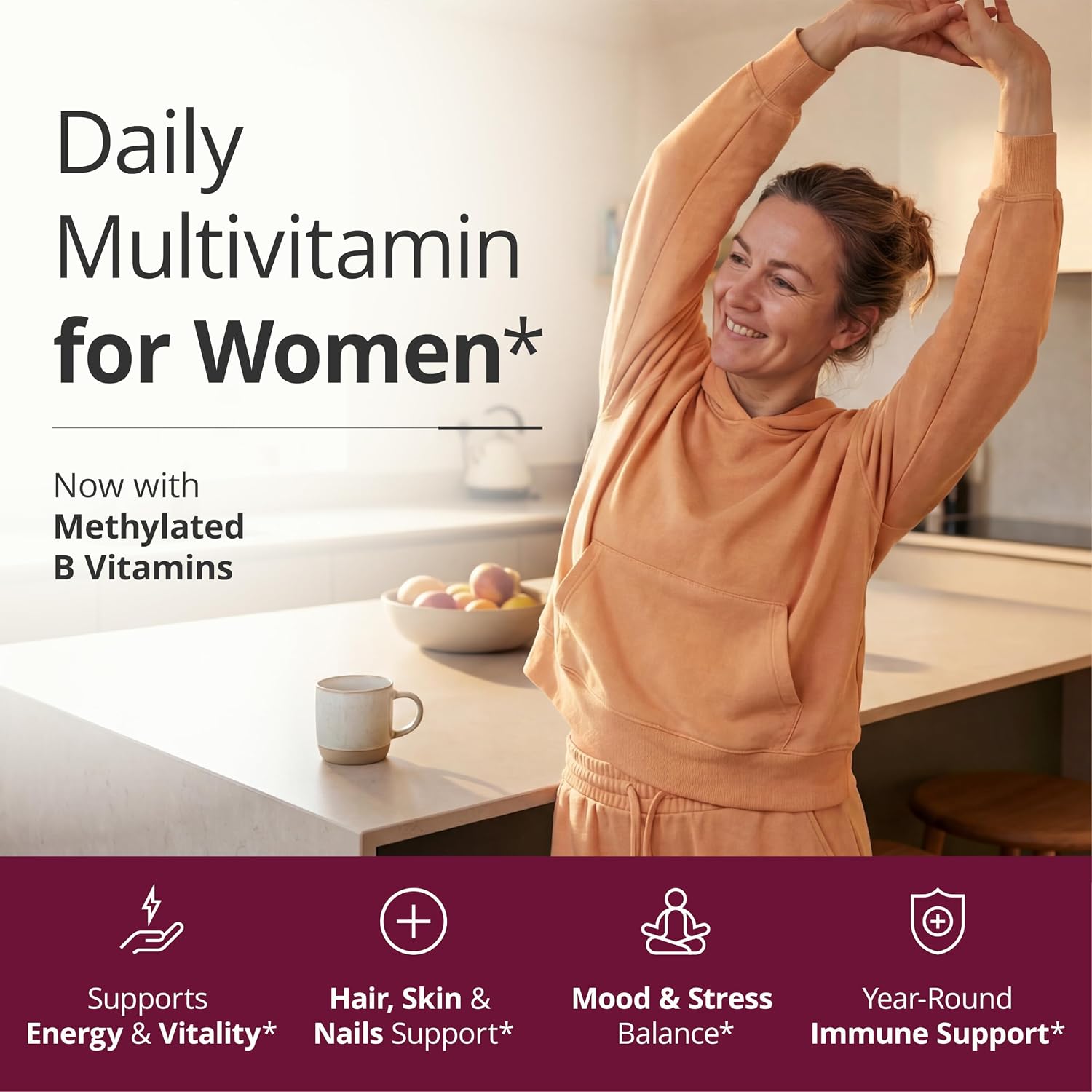 Vimerson Health Multivitamin for Women: Methylated B Vitamins, Chelated Minerals and Bioavailable D3 for Focus and Energy Support – Daily Womens Multivitamins and Multiminerals – 60 Capsules