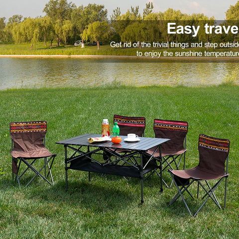 Honrane Outdoor Folding Portable Picnic Camping Table, Adjustable Height Camping Table, Outdoor Table with Storage Organizer and Carrying Bag, Picnic Table for Outdoor Cooking, Picnic, Camp, Boat,