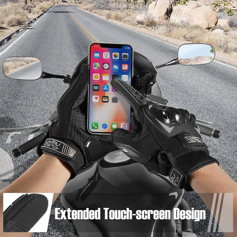 COFIT Motorcycle Gloves Breathable, Touchscreen Motorbike Gloves Anti-Slip with Good Grip Hard Knuckles Protection for Men Women Motocross, BMX ATV MTB Cycling, Road Racing