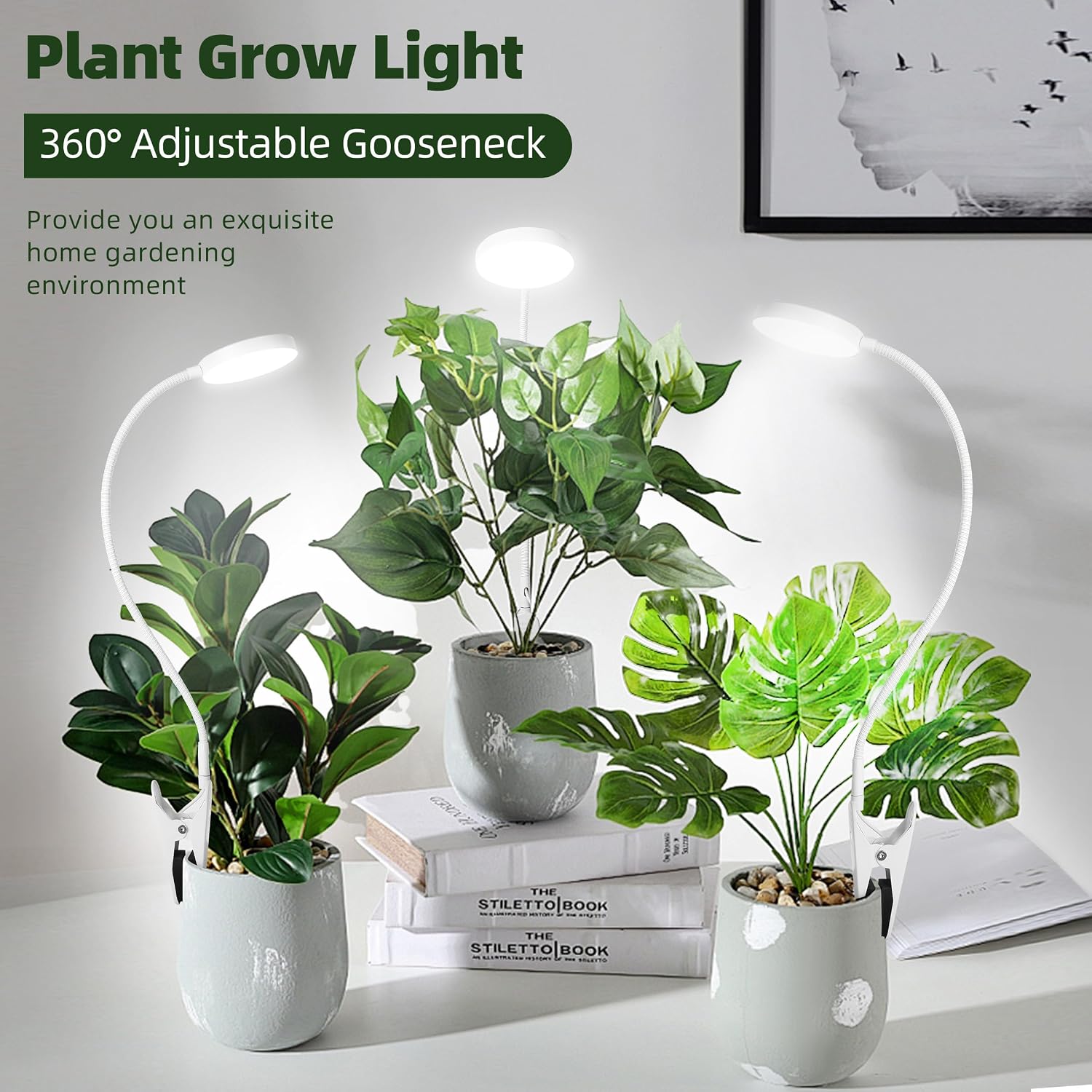 EWPJDK Plant Grow Light Full Spectrum 72 LED with Clip Grow Lamp