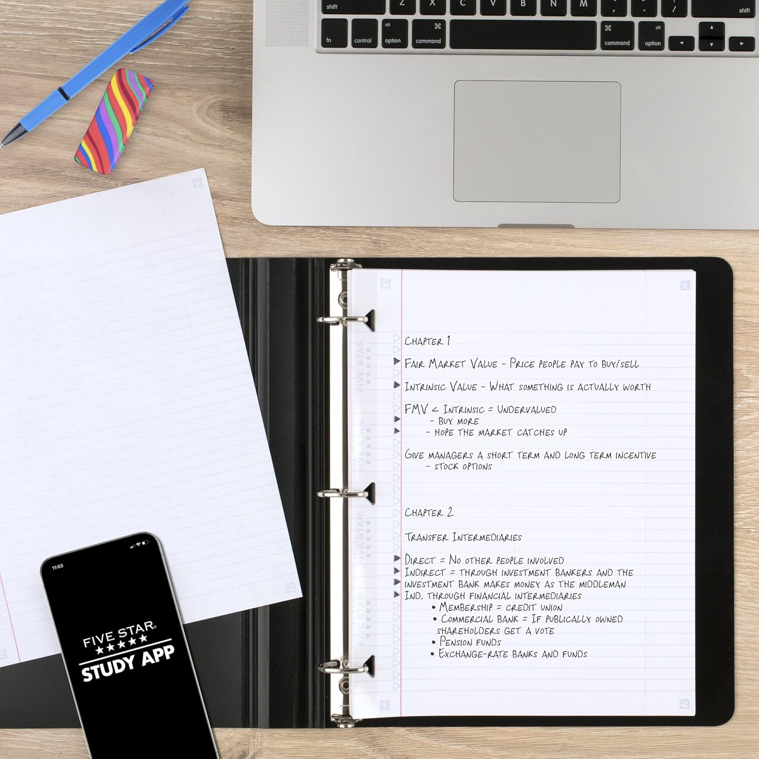 Five Star Loose Leaf Paper + Study App, College Ruled Filler Notebook Paper, Reinforced, Fights Ink Bleed, 8-1/2" x 11", 80 Sheets (170102)