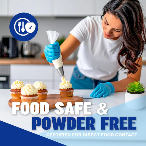London Labs Synthetic Vinyl Exam Gloves Powder-Free, Latex-Free, Disposable, Ultra-strong, Food Safe, Healthcare, Cleaning