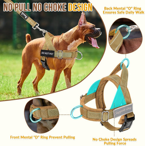 SlowTon No Pull Dog Harness with Front Clip - Heavy Duty, Soft Padded