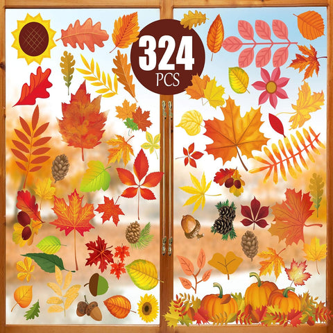 Fall Decorations 324 PCS Fall Window Clings Stickers Decorations