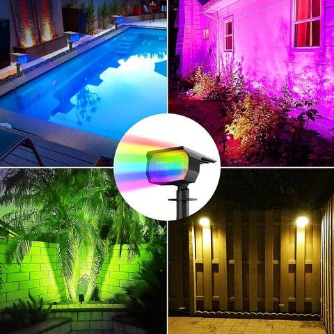 nipify Solar Spot Lights Outdoor Color Changing, Halloween RGB Spotlights