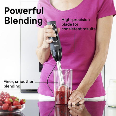 Braun MultiQuick 5 Hand Blender, w/Beaker and Whisk, 350W, Dual Speed