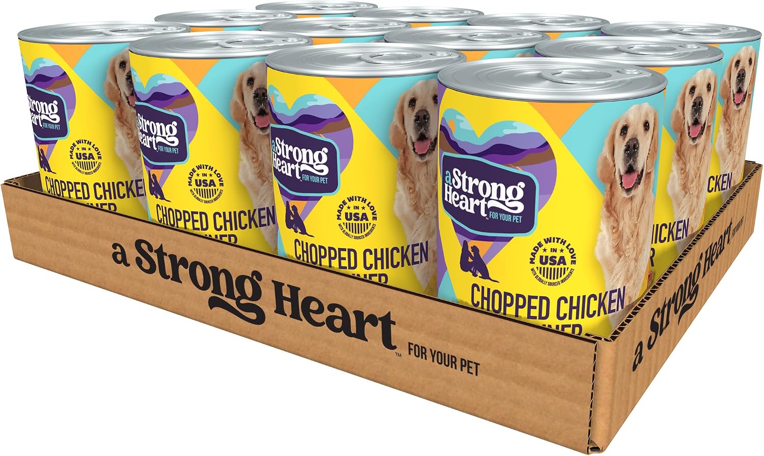 A Strong Heart Chopped Chicken & Liver Dog Food, 13.2oz, 12pk