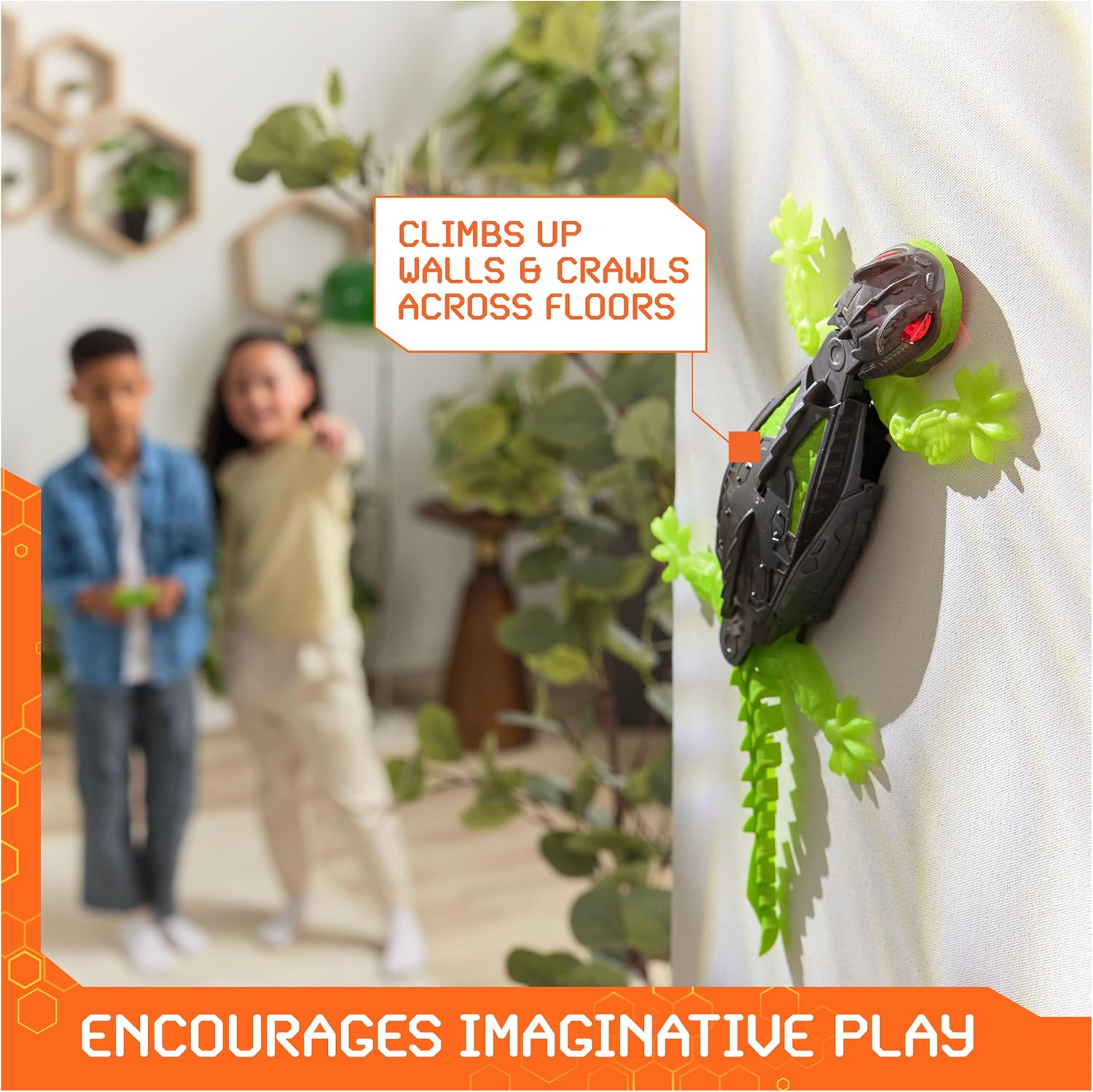 HEX BOTS Wall Crawler Gecko Rechargeable Remote Control Toy