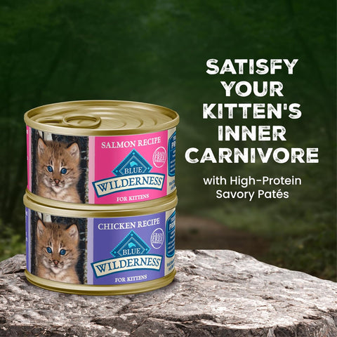Blue Buffalo Wilderness Variety Pack Kitten Paté Wet Cat Food, 3 oz, 6 ct