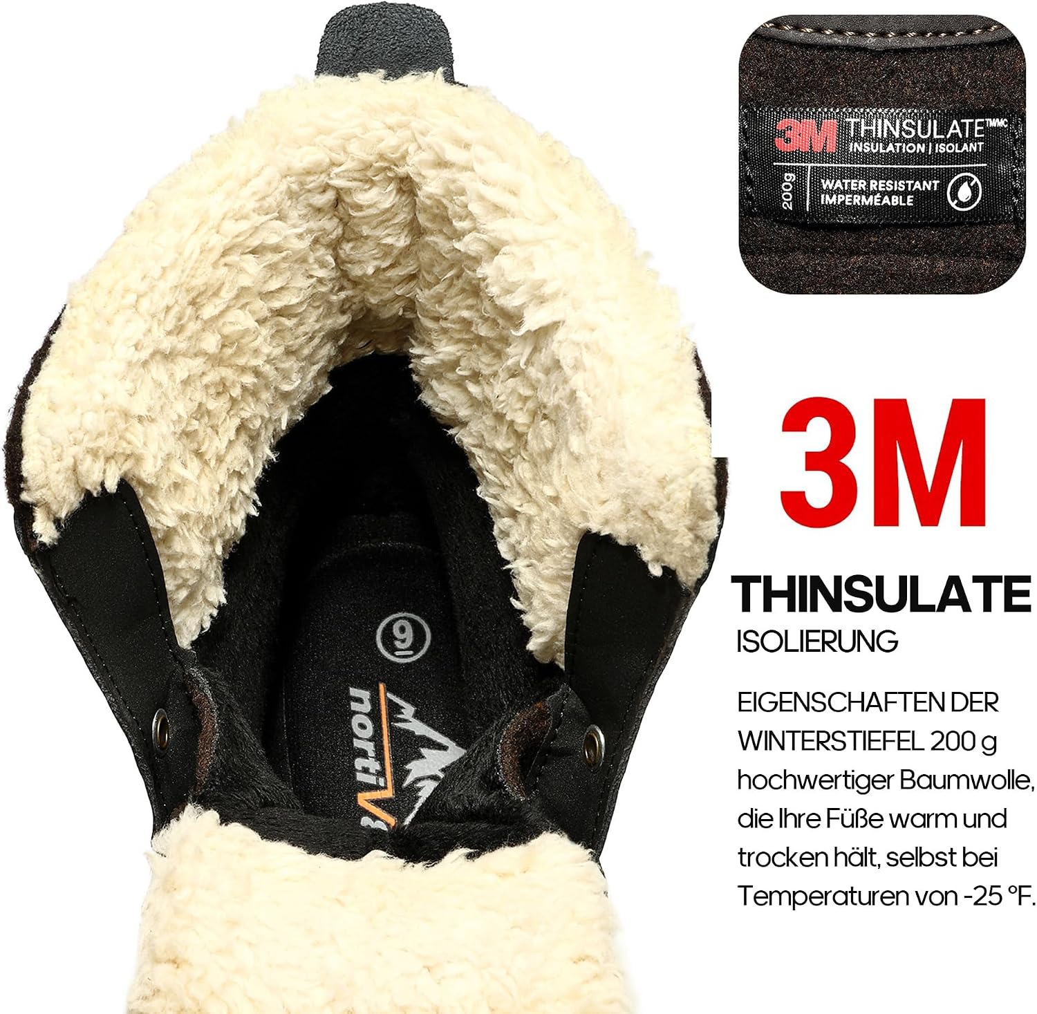 NORTIV 8 Men's Waterproof Winter Snow Boots
