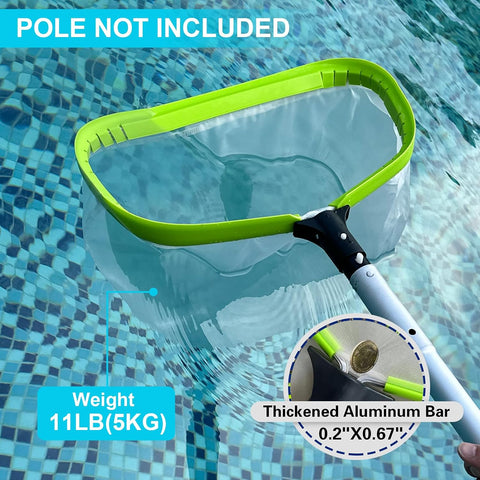 Pool Net,Professional Ultra Fine Mesh Pool Leaf Skimmer Nets for Silt, Sand,Pollen Debris Cleaning with Super Extra Fine Nylon Deep Bag,Heavy Duty Aluminum Frame & Handle Rake(Pole Not Included)